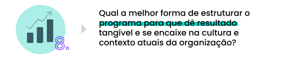 Qual a melhor forma de estruturar o programa para que dê resultado tangível e se encaixe na cultura e contexto atuais da organização?