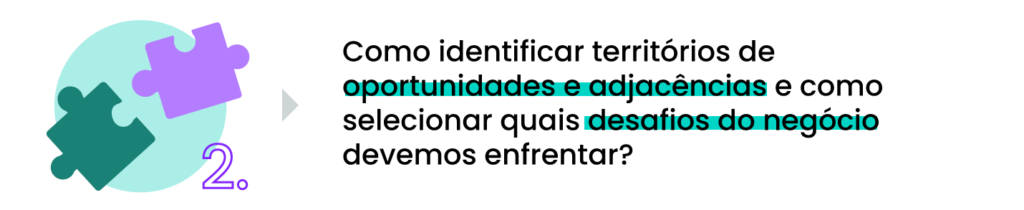 Como identificar territórios de oportunidade nas adjacências e como selecionar quais desafios do negócio devemos enfrentar?